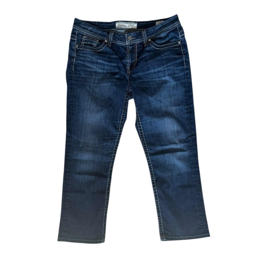 BKE Harper Bootcut Jeans Size 30 Distressed Stitch Detail Medium Wash